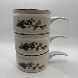 Citation Stoneware WOODHILL 4 3/8" Handled French Onion Soup Bowls - Set of 3